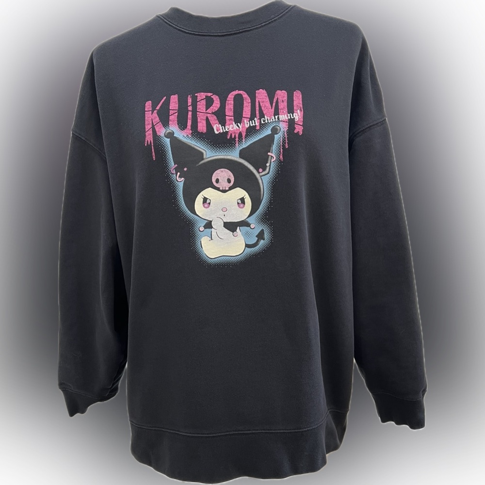 Kuromi “Cheeky but Charming” Sweatshirt – Black – Pre-Loved, Great Condition